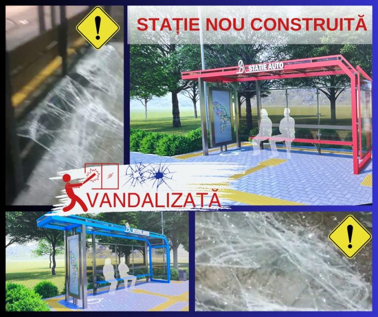 O stație nou construită pe un drum regional, distrusă de vandali. Reacția Administrației de Stat a Drumurilor