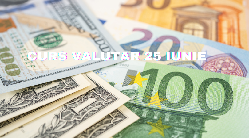 Curs valutar 25 iunie. Euro crește, iar dolarul scade
