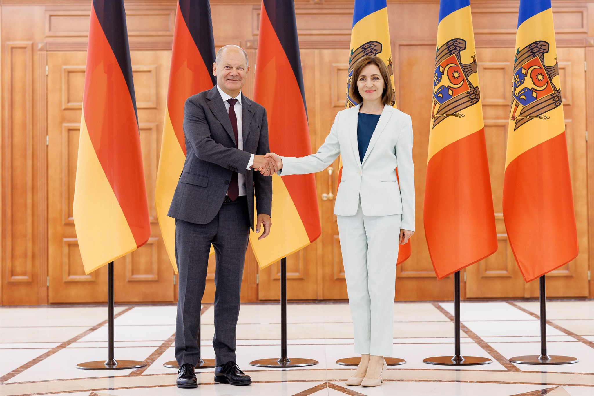 Maia Sandu, după vizita cancelarului Germaniei, Olaf Scholz: Avem o susținere puternică din partea Germaniei