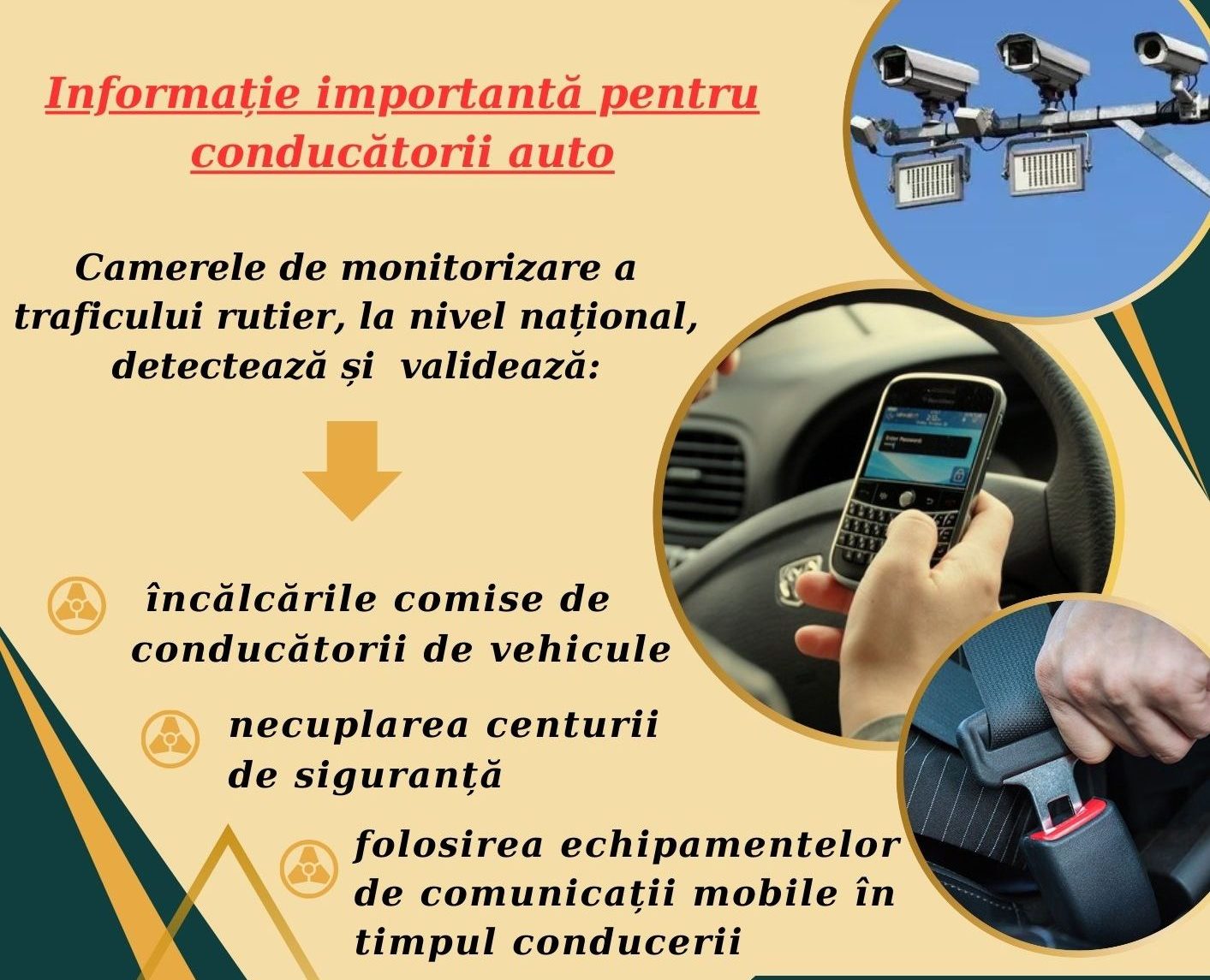 Poliția avertizează: Șoferii fără centură sau cu telefonul în timpul deplasării vor fi identificați mai ușor