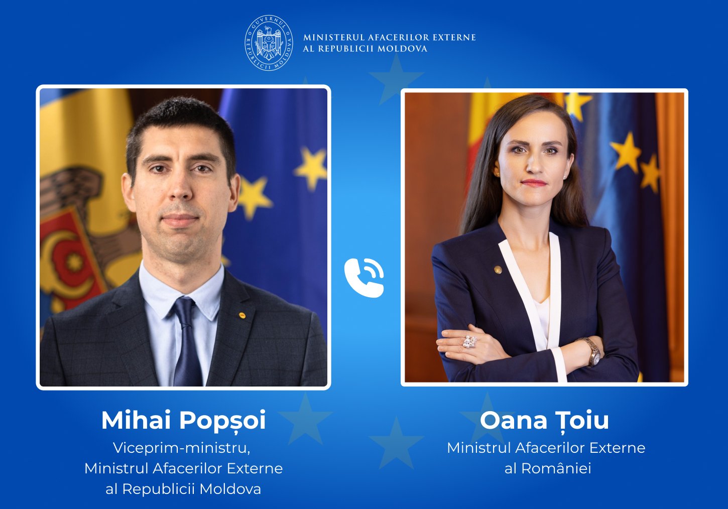 Mihai Popșoi, discuție telefonică cu noua ministră de Externe a României, Oana Țoiu. A invitat-o la Chișinău