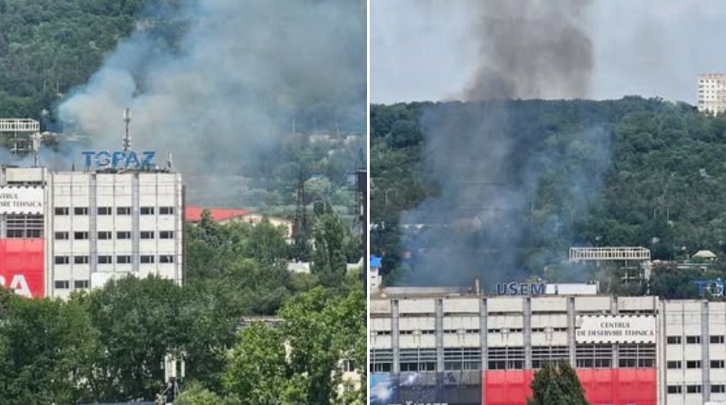 VIDEO Incendiu puternic în Capitală. Un transformator electric, cuprins de flăcări