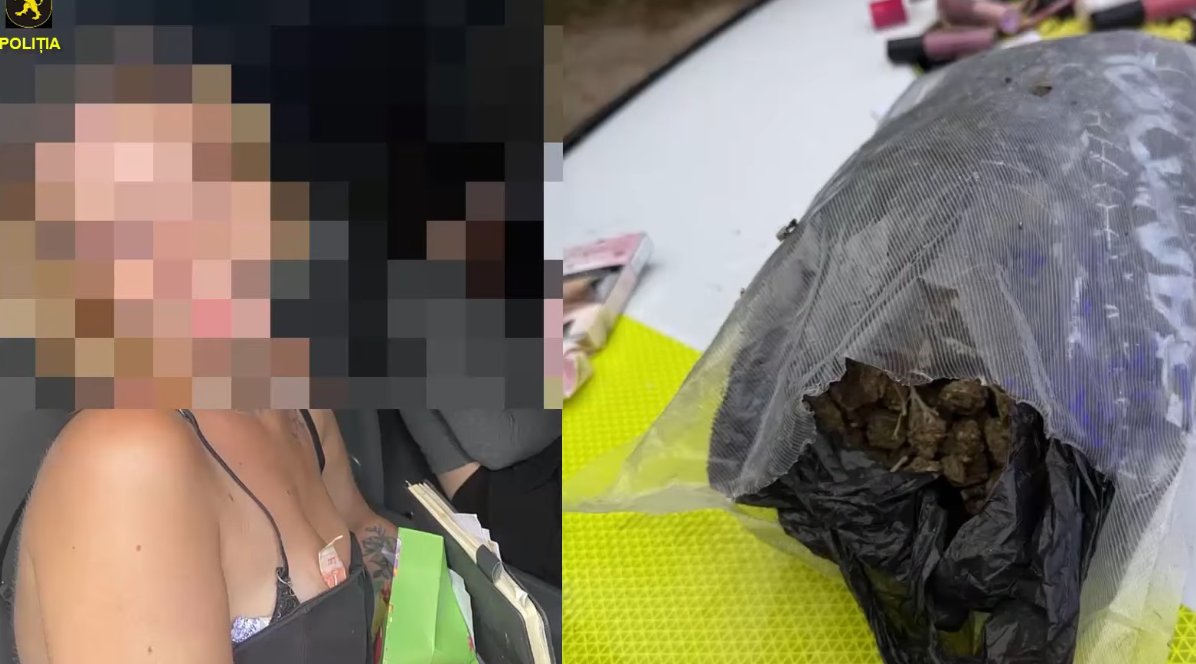 Tânără cu un comportament ciudat, observată pe o stradă din Capitală. Când a văzut poliția, a aruncat o cutie la sol