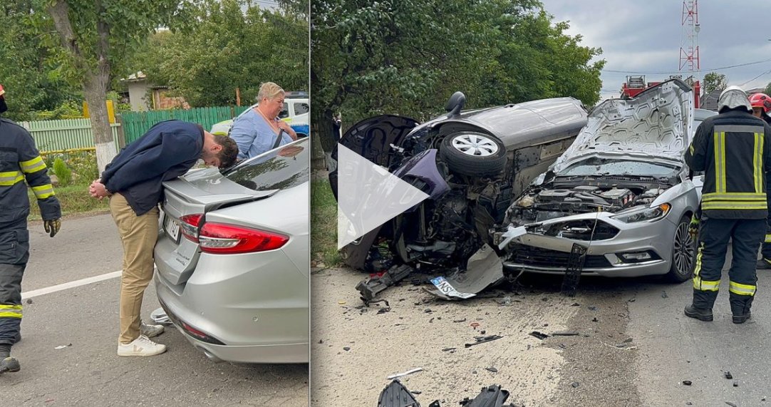 FOTO Ca în filme. Un tânăr din R.Moldova a provocat un accident grav peste Prut, în timp ce era urmărit de poliție