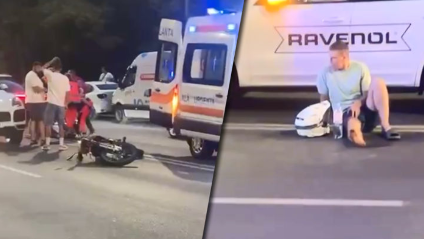 VIDEO Accident în Capitală, soldat cu o victimă. O motocicletă s-a lovit cu un Porsche