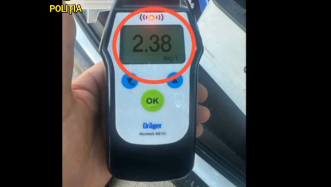 VIDEO Record periculos la alcoolemie. Un biciclist avea o concentrație de 15 ori mai mare decât norma admisă