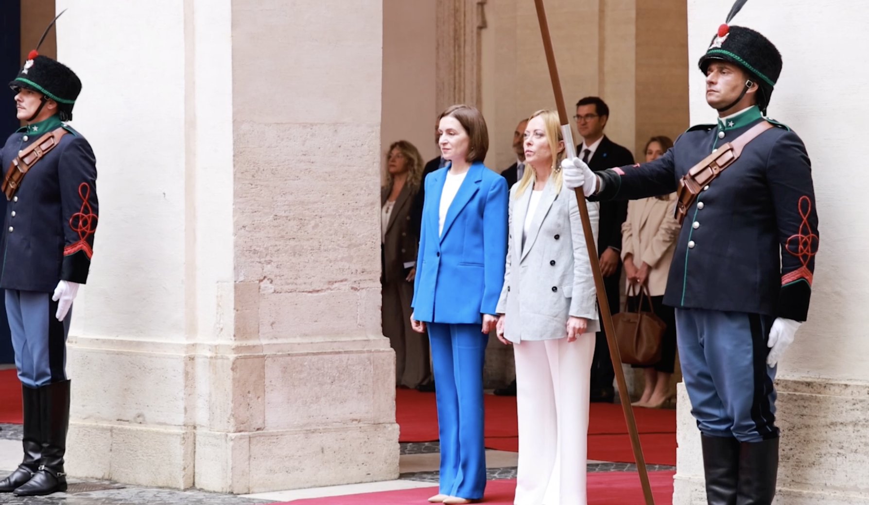 Maia Sandu, întâmpinată de Giorgia Meloni la Roma