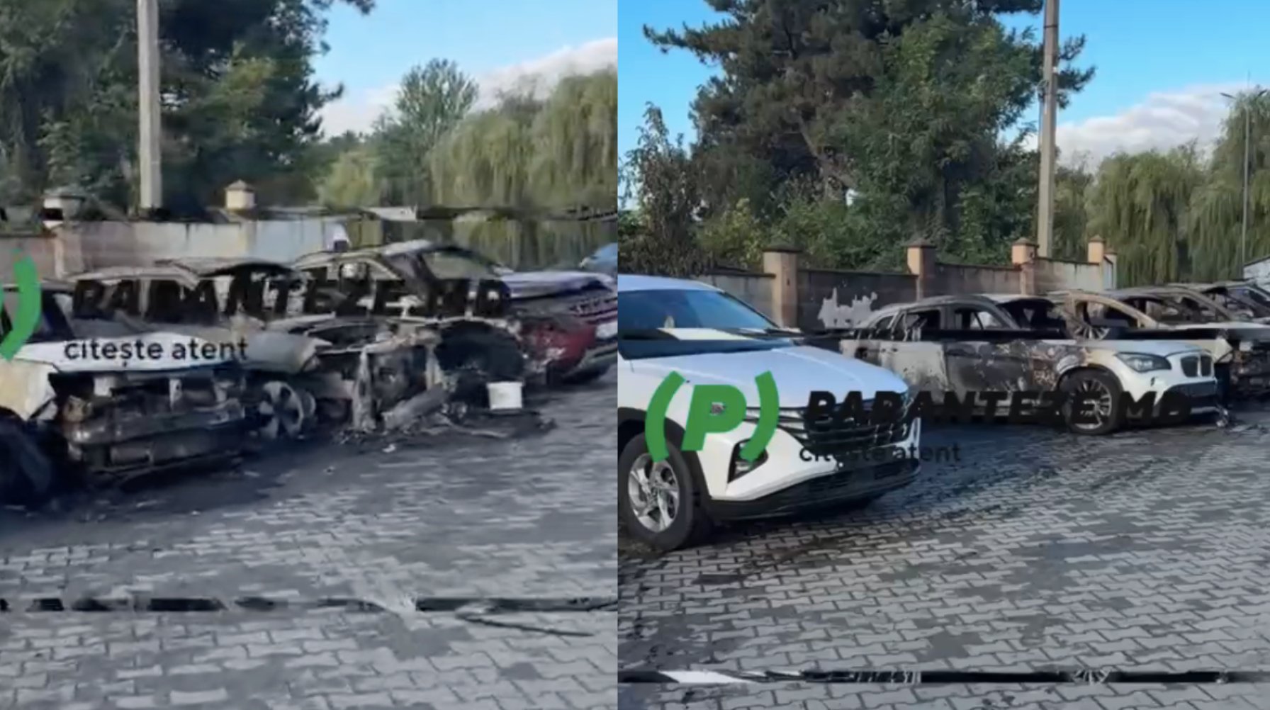 Alertă în Chișinău: Cinci mașini au fost incendiate noaptea trecută într-o parcare