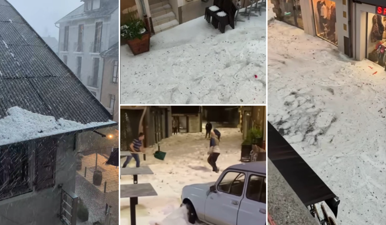 Furtună și grindină în Franța: Au fost inundate străzi, avariate școli și magazine, iar sute de case au rămas în beznă