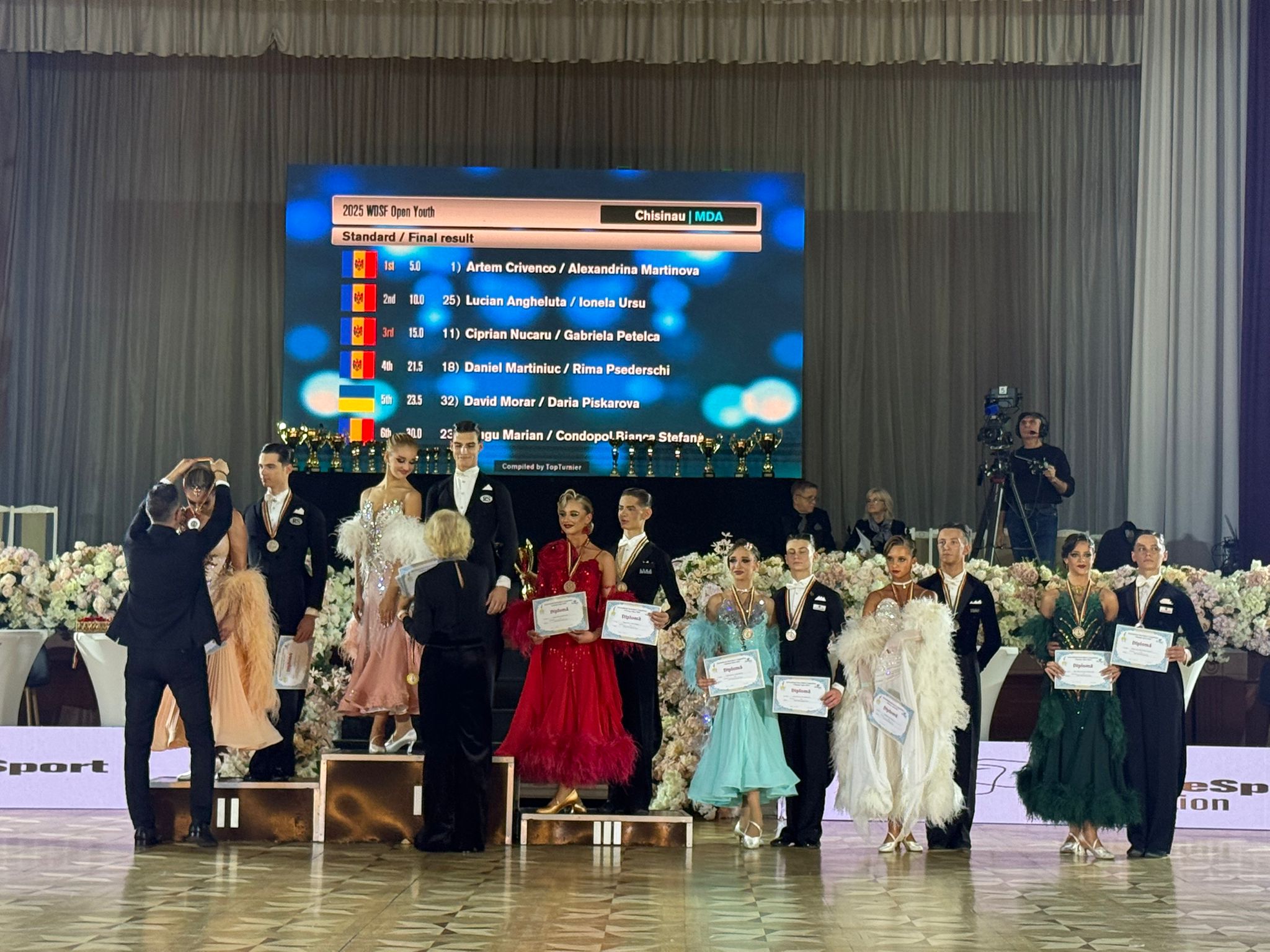 32 de țări au participat la Campionatul Mondial la Dans Sportiv desfășurat la Chișinău. Moldova a obținut primul loc