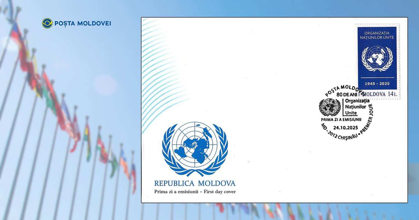Poșta Moldovei lansează o marcă poștală dedicată celor 80 de ani de la fondarea Organizației Națiunilor Unite