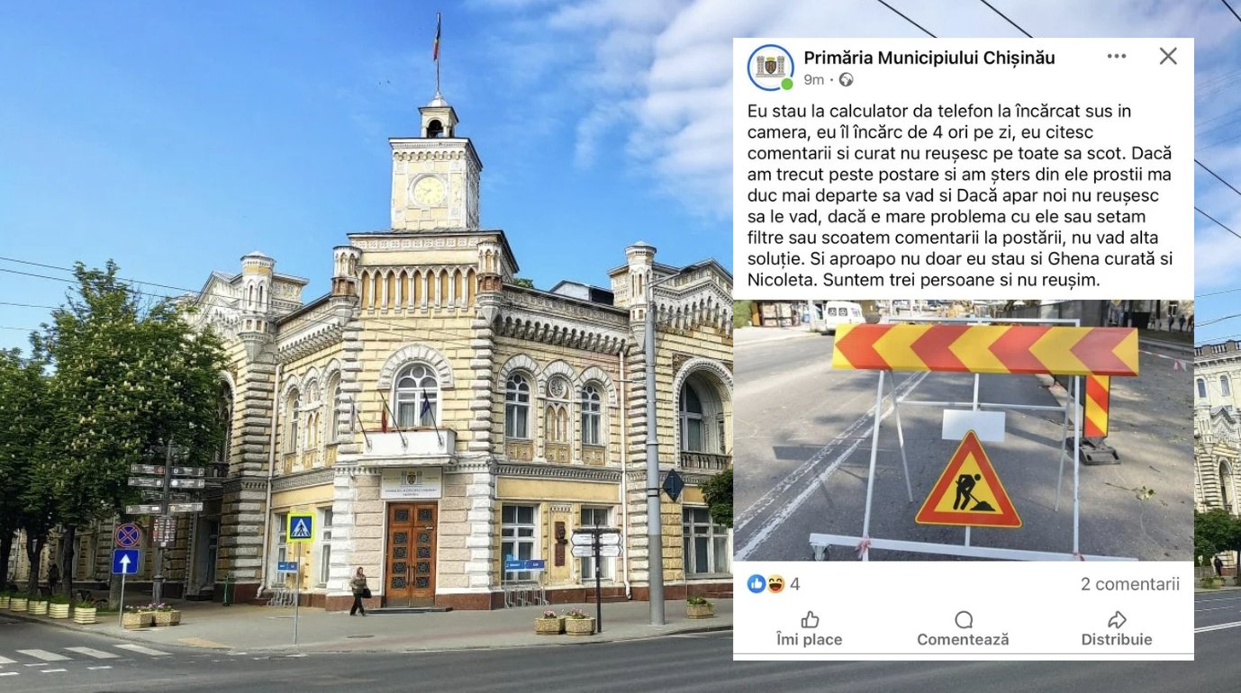 Postare „din culise” pe pagina Primăriei Chișinău: când copy-paste-ul lovește în comunicarea oficială