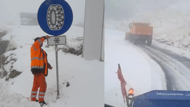 Circulația pe Transfăgărășan a fost temporar închisă, după ce condițiile meteo s-au înrăutățit