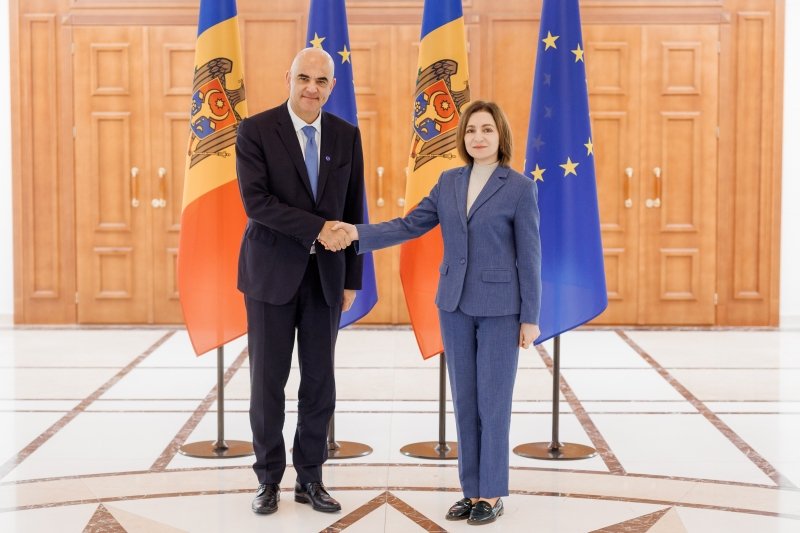 Secretarul general al Consiliului Europei, Alain Berset, la Chișinău. A fost primit de Maia Sandu