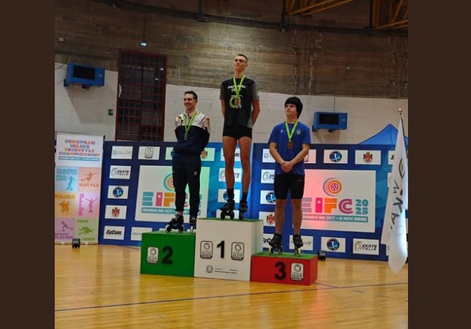 Premieră pentru sporturile cu role din Moldova! Maxim Caraion a devenit cel mai tânăr campion european