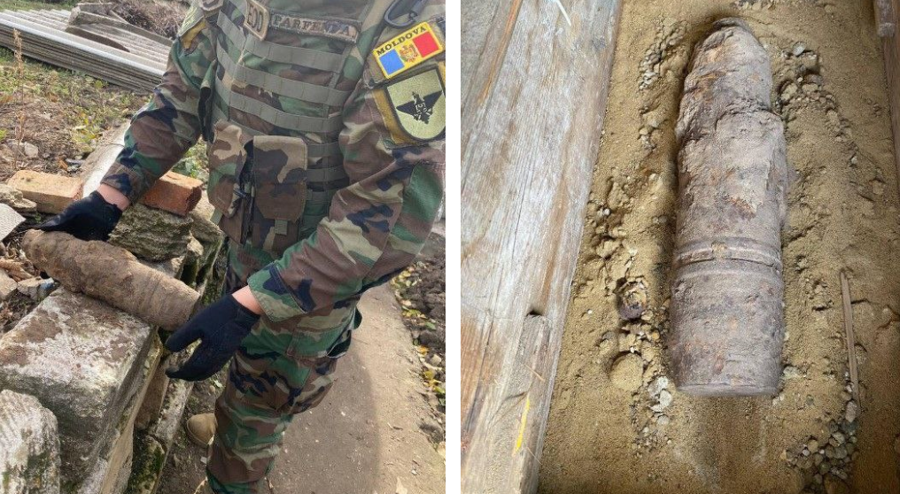 Un proiectil de artilerie, depistat în curtea unui gimnaziu din raionul Ungheni. Au intervenit geniștii