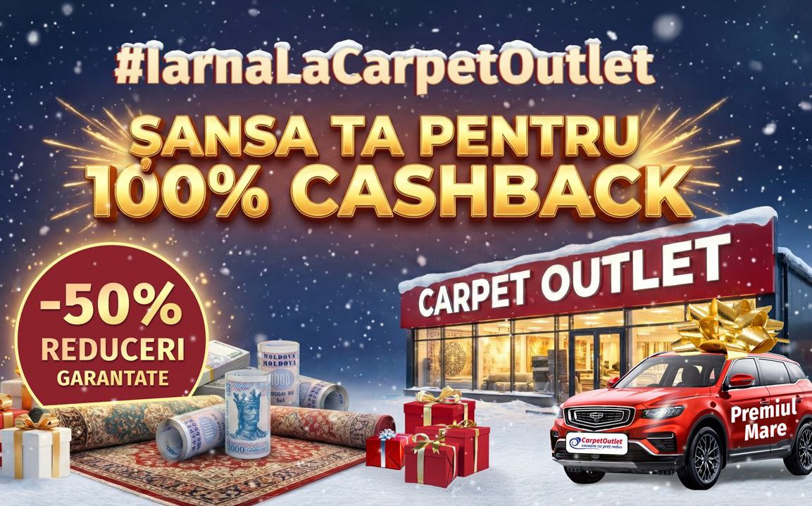 (P) Campania ”IarnaLaCarpetOutlet”continuă: Poți câștiga automobilul, vacanțe și un iPhone 17 Pro Max
