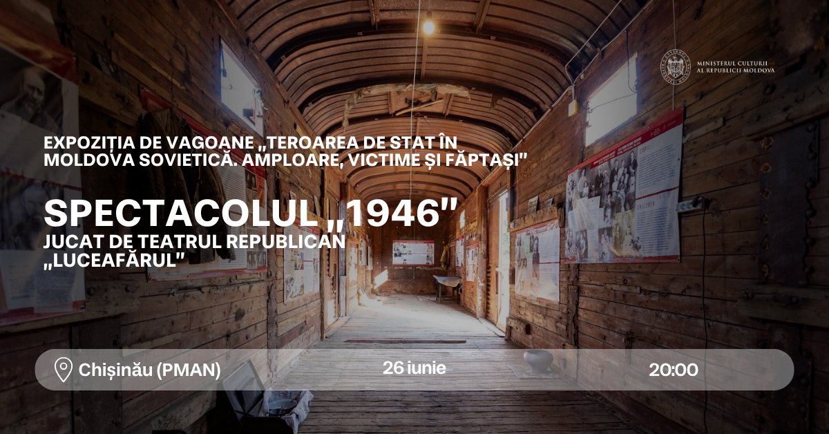 Spectacolul „1946” al Teatrului „Luceafărul” va fi prezentat în PMAN, în cadrul expoziției despre teroarea sovietică