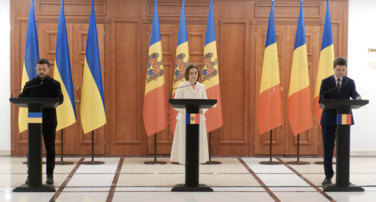 Maia Sandu, alături de Volodimir Zelenski și Nicușor Dan: „Suntem norocoși că ambii vecini ne sunt buni prieteni”