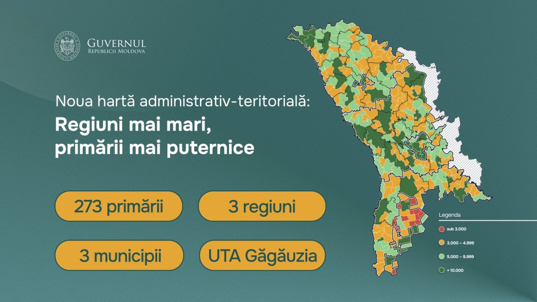 Cum ar putea arăta noua hartă administrativă a țării. Guvernul propune 273 de primării și trei regiuni
